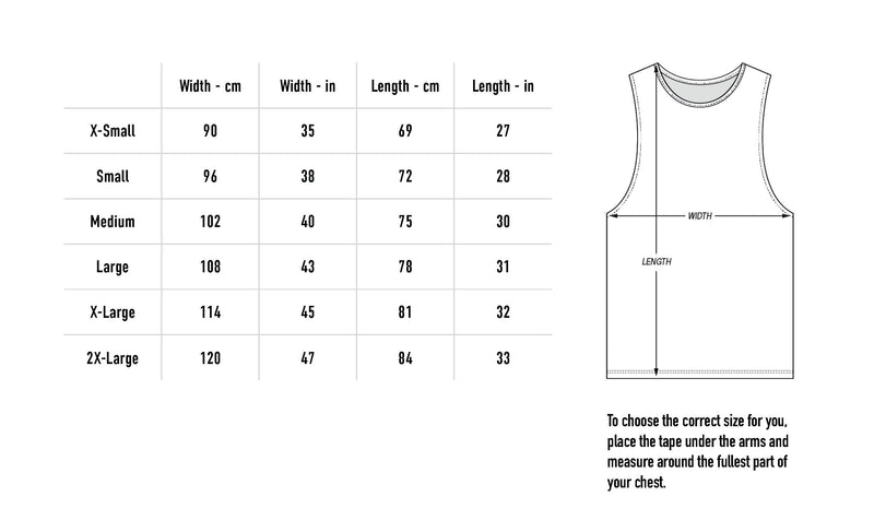 Size chart for In Stasis Tank Top - Black
